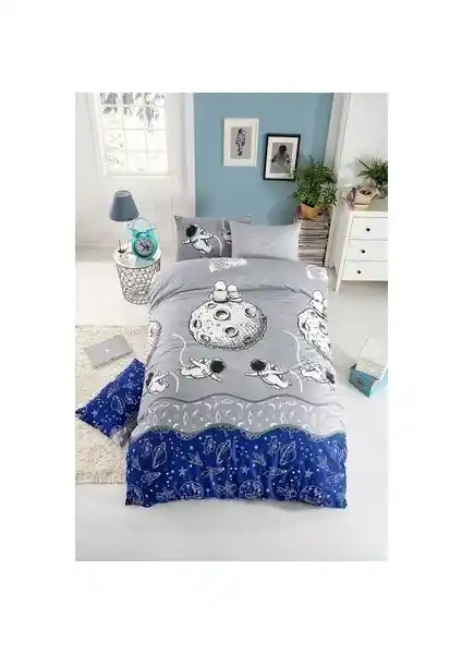 Tabu Home Uzaylı Gri Tek Kişilik Nevresim Seti Modern Yatak Odası Dekorasyonu İçin