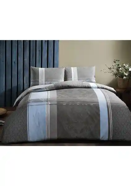 Taç 3464 Ranforce Delani Çift Kişilik Nevresim Takımı: Modern ve Dayanıklı Yatak Takımı Seçeneği