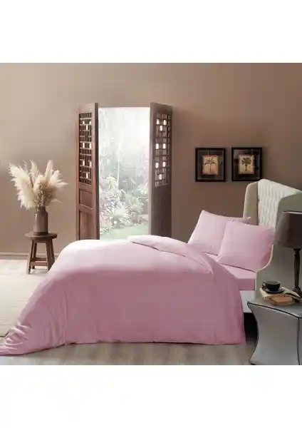 Taç Everyday Saten Nevresim Takımı Gül Kurusu Çift Kişilik Yataklar İçin Şık ve Dayanıklı