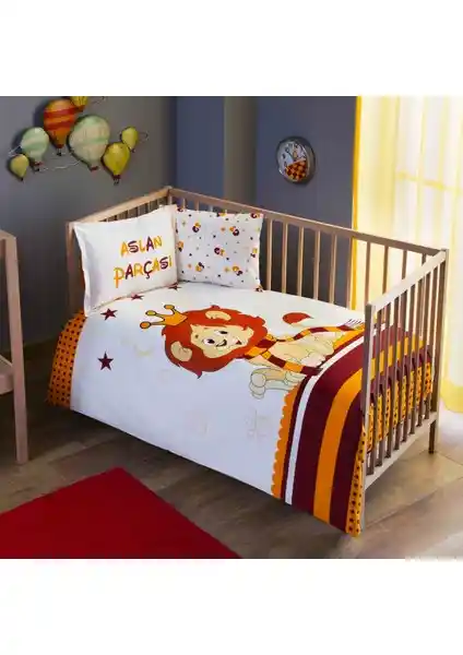 Taç Galatasaray Aslan Parçası Nevresim Takımı Çocuklar ve Bebekler İçin Renkli ve Dayanıklı Uyku Seti
