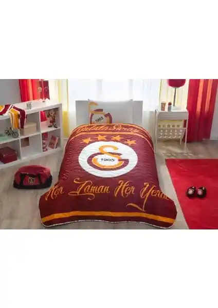 Taç Galatasaray Logo Yatak Örtüsü Seti: Spor ve Şıklığın Buluştuğu Dekoratif Ürün