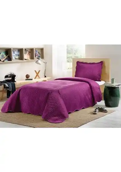 Taç Happy Days Cubix Mürdüm Tek Kişilik Yatak Örtüsü Seti Estetik ve Dayanıklı Tasarım