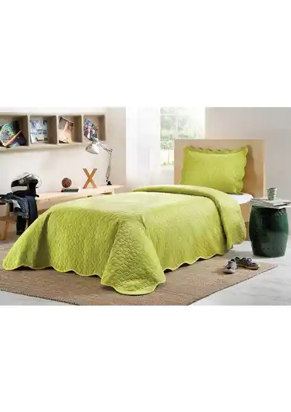 Taç Happy Days Tek Kişilik Açık Yeşil Yatak Örtüsü Seti Günlük Kullanım İçin Uygun