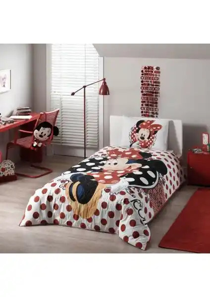 Taç Minnie Tek Kişilik Yatak Seti Konfor ve Şıklık Sunan Çocuk Odası Tek Parça