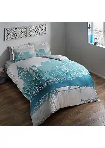 Taç Pamuk Saten Glow Çift Kişilik Nevresim Takımı ile Şık ve Fonksiyonel Yatak Odası Dekorasyonu