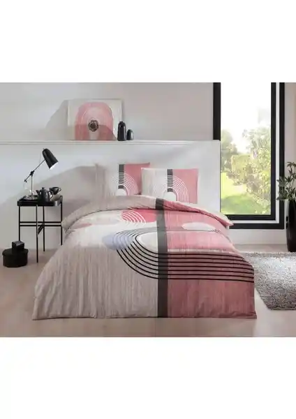 Taç Ranforce Çift Kişilik Nevresim Takımı Alex Pembe Estetik ve Dayanıklı Tasarım