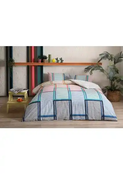 Taç Ranforce Çift Kişilik Nevresim Takımı Santana Kırmızı - Şık ve Dayanıklı Pamuklu Yatak Seti