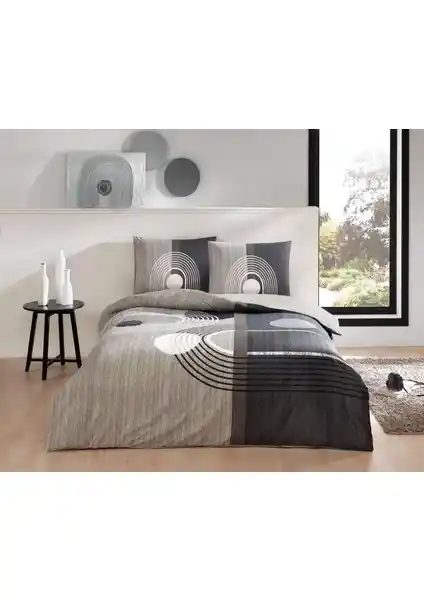 Taç Ranforce Tek Kişilik Nevresim Takımı Alex Gri Yatak Odası İçin Modern ve Dayanıklı Tasarım