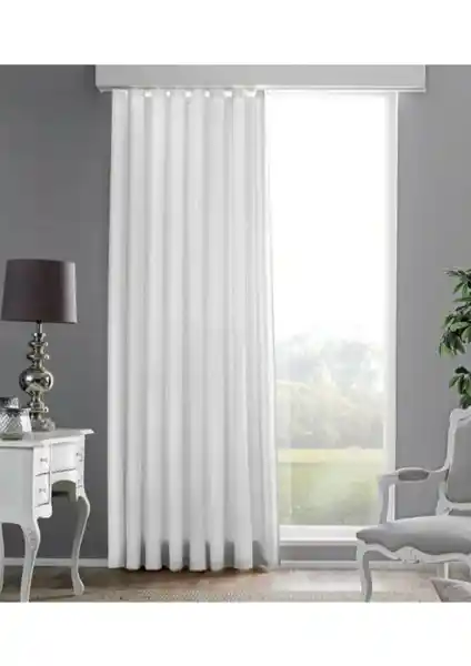 Taç Saten Güneşlik Perde Beyaz Düz Dikiş Modern Tasarım ve Kullanım Kolaylığı