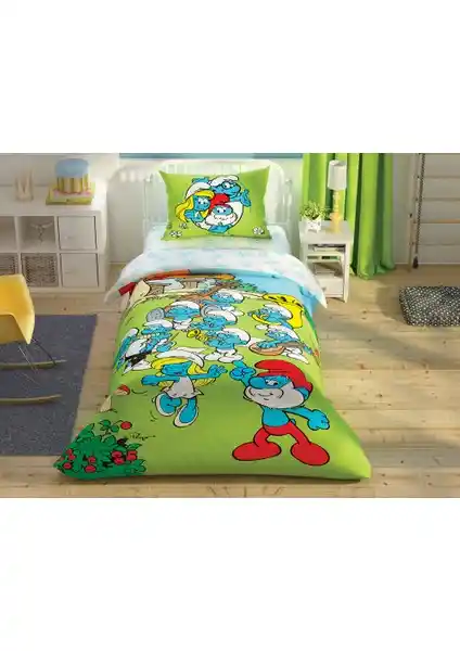 Taç Şirinler Musical Nevresim Takımı: Renkli ve Kaliteli Çocuk Yatak Seti