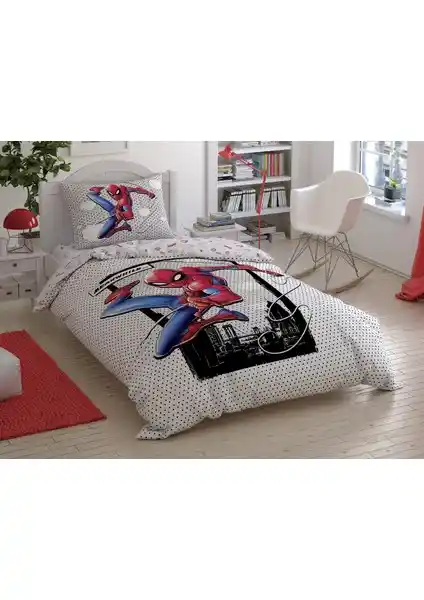 Taç Spider-Man Cloudy Lisanslı Nevresim Takımı Çocuklar ve Gençler İçin Renkli ve Konforlu Uyku Alanı