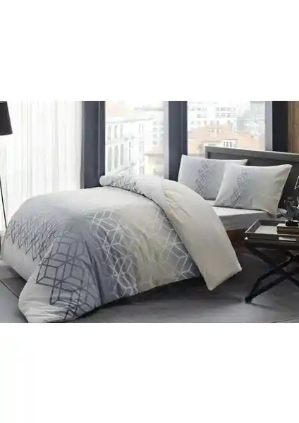 Taç Tek Kişilik Genç Modası Ranforce Gri Nevresim Takımı - Modern ve Konforlu Uyku Deneyimi