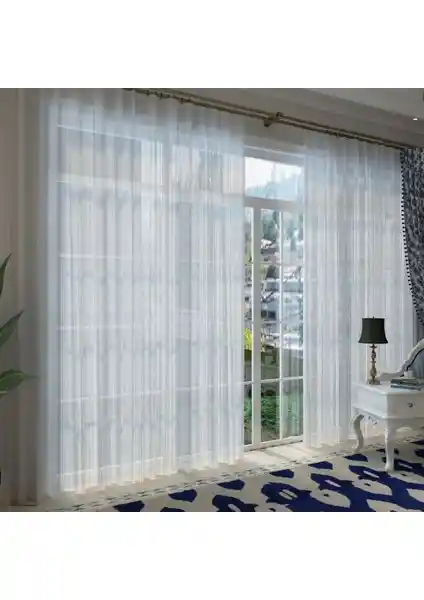 Taç Tül Çizgili Perde 100 x 250 cm estetik ve dayanıklı tasarımıyla ev dekorasyonunu tamamlar