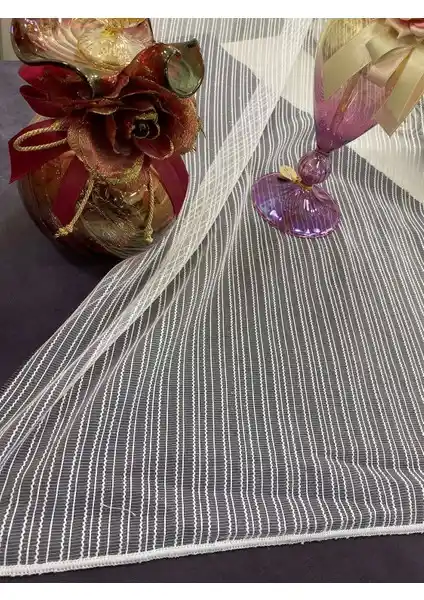 Taç Yeni Desen Makarna Çizgili Tül Perde Modern ve Şık Tasarım Ayrıntılarıyla