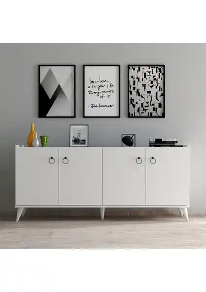 Tanmob Modern Beyaz Konsol KSL0101: Şık ve Dayanıklı İç Mekan Mobilyası