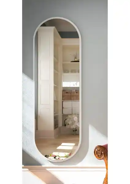 Tarz Design Beyaz Oval Dekoratif Boy Aynası: Estetik ve Dayanıklı Tasarım Özellikleri