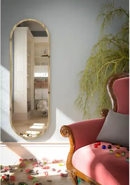 Tarz Design Beyaz Oval Dekoratif Boy Aynası: Modern ve Şık İç Mekan Dekorasyonu İçin