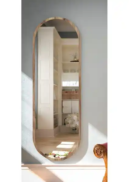 Tarz Design Ceviz Oval Dekoratif Ayna ile Mekânlarınızı Şıklık ve Doğallıkla Güzelleştirin