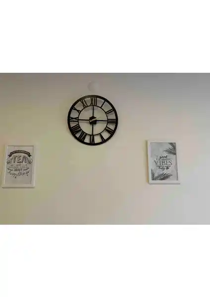 Tasagram Roma Rakamlı Lazer Kesim Metal Duvar Saati Modern ve Dayanıklı Tasarım