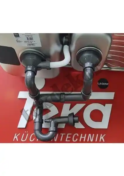Teka Orijinal 1,5 Göz Taşmalı Evye Sifon Takımı – Dayanıklı ve Estetik Mutfak Çözümü