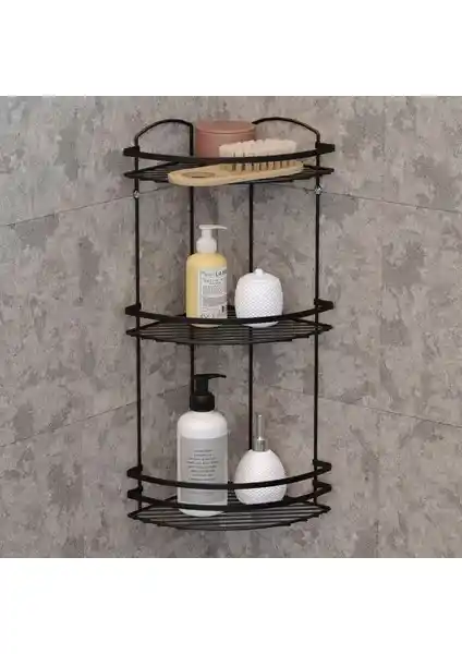 Tekno-tel 3 Katlı Banyo Duş Köşe Rafı Modern ve Dayanıklı Tasarım Özellikleri