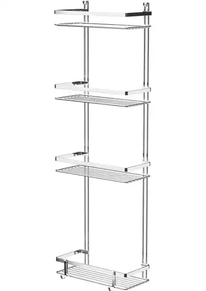 Tekno-tel 4 Katlı Lamalı Kancalı Banyo Rafı: Estetik ve Fonksiyonellik Bir Arada