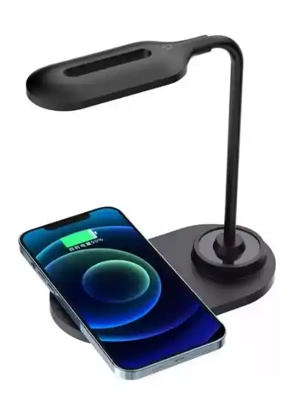 Teknomila Qı Kablosuz Şarj ve LED Masa Lambası Modern Tasarım ve Çok Fonksiyonlu Kullanım