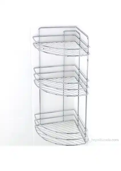 Teknotel 3 Katlı Krom Banyo Rafı BK053 - Dayanıklı ve Estetik Çok Katlı Tasarım
