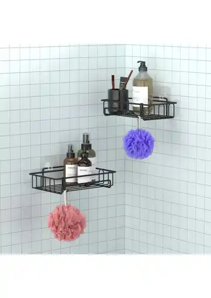 Teknotel Yapışkanlı Kancalı Banyo Rafı Şık ve Dayanıklı Tasarımıyla Modern Banyolar İçin