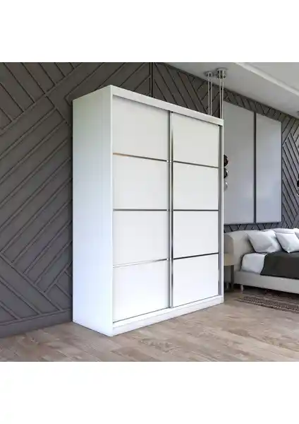 Tocco 1012 Sedef 2 Kapaklı Sürgülü Gardırop Modern ve Pratik Depolama Çözümü