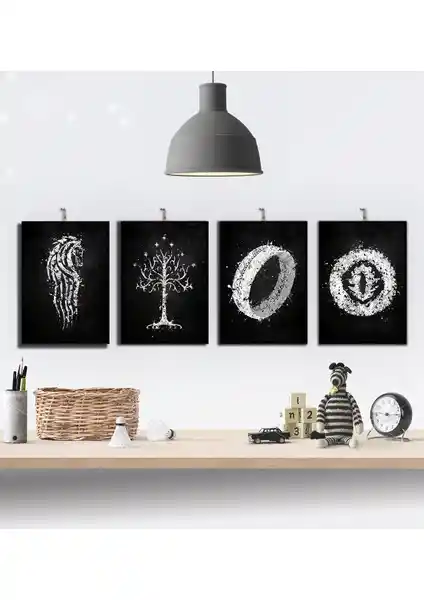 Tontilika LOTR Temalı 4'lü Ahşap Tablo Seti Detaylı İnceleme ve Dekorasyon İpuçları