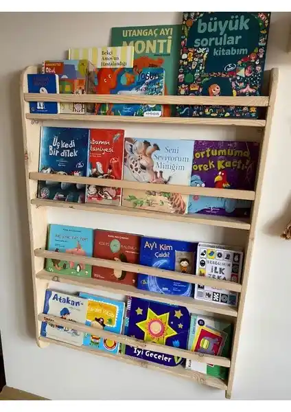 Tree & Decor Doğal Ahşap Montessori Kitaplık: Güvenli ve Estetik Çocuk Depolama Çözümü