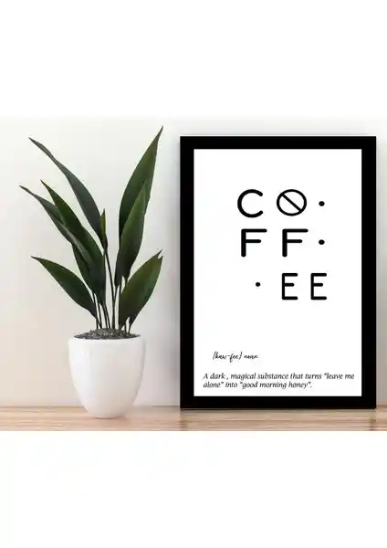 Trend Poster Coffee Siyah Çerçeveli Duvar Tablosu Modern ve Retro Tarzda Dekorasyon İçin Uygun