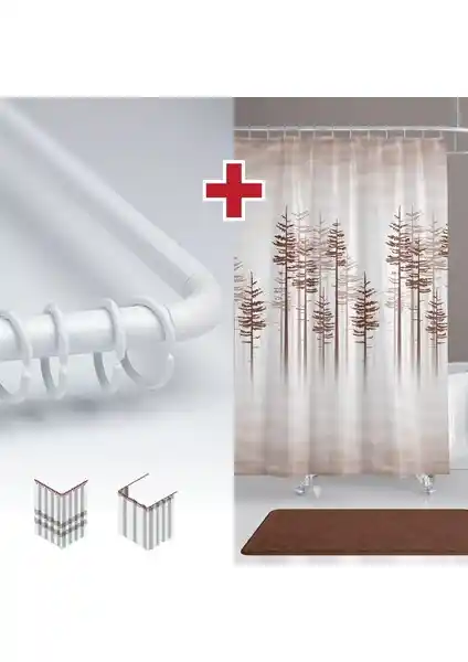 Tropik Home Kahverengi Ağaç Desenli Banyo Perdesi: Şık ve Fonksiyonel Tasarım Özellikleri