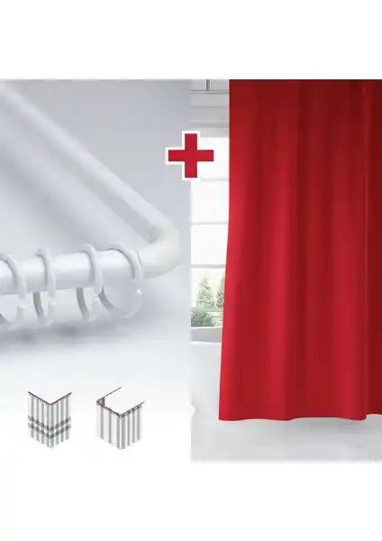 Tropik Home Kırmızı Banyo Perdesi: Modern Tasarım ve Fonksiyonellik Bir Arada