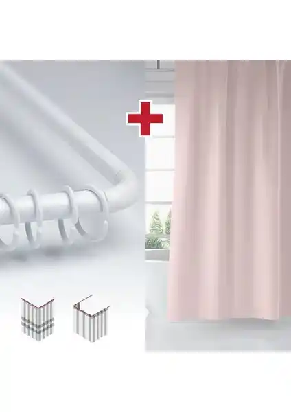 Tropik Home Pembe Banyo Perdesi: Şık ve Fonksiyonel Modern Banyo Dekoru Ürünü