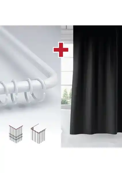 Tropik Home Siyah Banyo Perdesi Modern ve Dayanıklı Tasarımıyla Şıklık Sunar