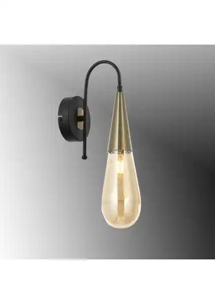 TT Ayıldınlatma Damla Modeli Eskitme Siyah Tekli Aplik Modern ve Estetik Tasarım