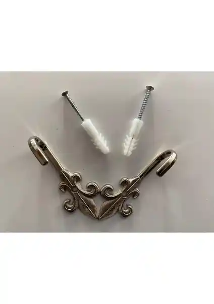 Tül Evi Fon Perde Bağlama Demiri Askı Aparatı Gümüş Renk Modern Tasarım