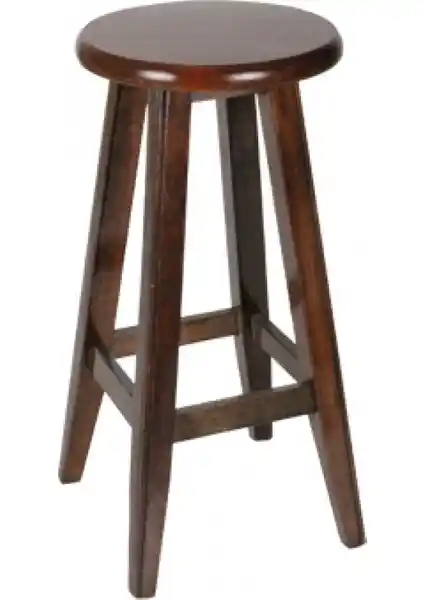 Türkay Ahşap Tabure 45 cm Ceviz Renkli Kayın Ağacından Şık ve Dayanıklı Mobilya Parçası