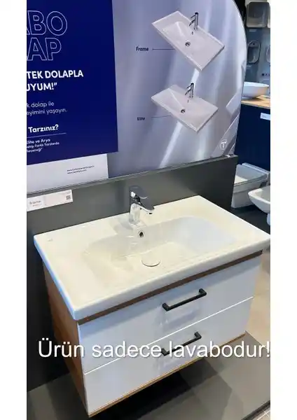 Turkuaz Cerastyle Seramik Frame Etajerli Lavabo: Modern ve Dayanıklı Banyo Dekorasyonu Ürünü