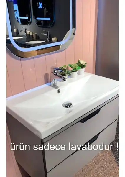 Turkuaz Seramik Elite Etajerli Lavabo: Modern ve Dayanıklı Banyo Çözümü