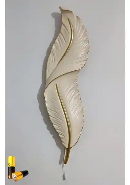 Tüy Aplik Ledli Pilli Dekoratif Duvar Aydınlatma Modern ve Şık Tasarımıyla Mekanlara Zarafet Katar