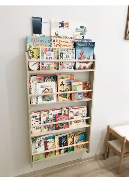 Ue Mobilya Montessori Ahşap Kitaplık: Dayanıklı ve Doğal Çocuk Odası Mobilyası