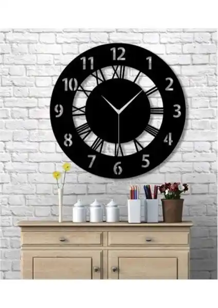 Ümra Lazer Dekoratif Roma ve Latin Rakamlı Duvar Saati 40cm Modern Tasarım