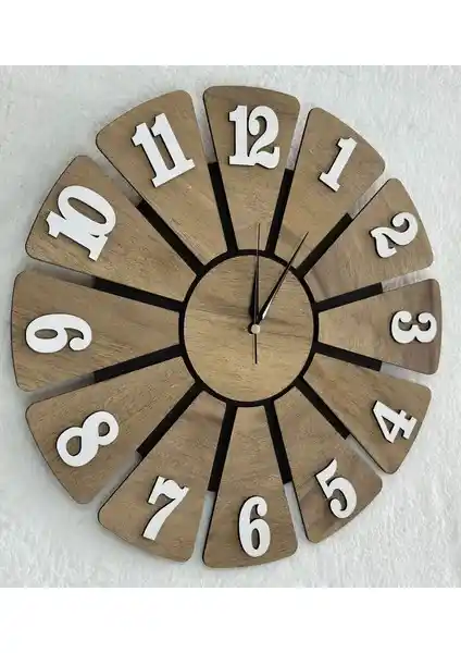 Ümra lazer Yonca Desenli Dekoratif Ahşap Duvar Saati: Şık ve Dayanıklı Tasarım Özellikleri