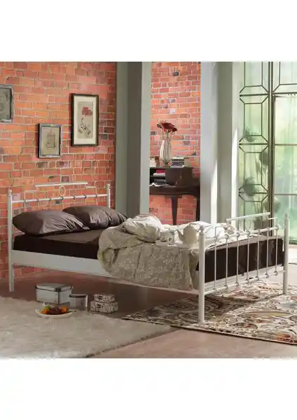 Unimet Hatkus Tek Kişilik Ferforje Metal Karyola – Modern Tasarım ve Dayanıklılık