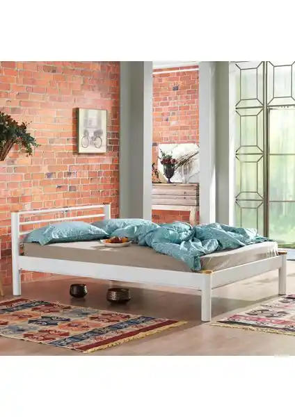 Unimet Kappis-S Çift Kişilik Ferforje Metal Karyola Beyaz Modern ve Dayanıklı Tasarım