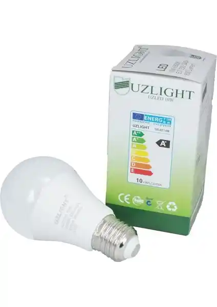 Uzlight LED Ampul Seti 10 Adet E27 Beyaz 220V Enerji Tasarruflu Uzun Ömürlü Aydınlatma