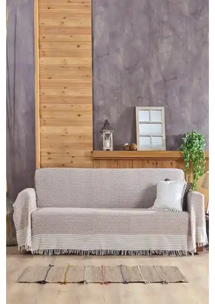 Vagonik Zigzag Desenli 3 Metre Pamuklu Koltuk Örtüsü Modern ve Dayanıklı Tasarım